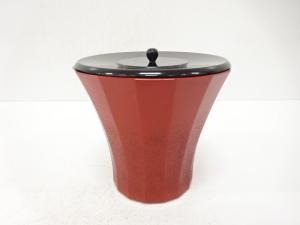 作家物　漆塗り　末広水指